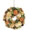 9.75" Beige & Peach Mixed Floral Artificial Spring Wreath